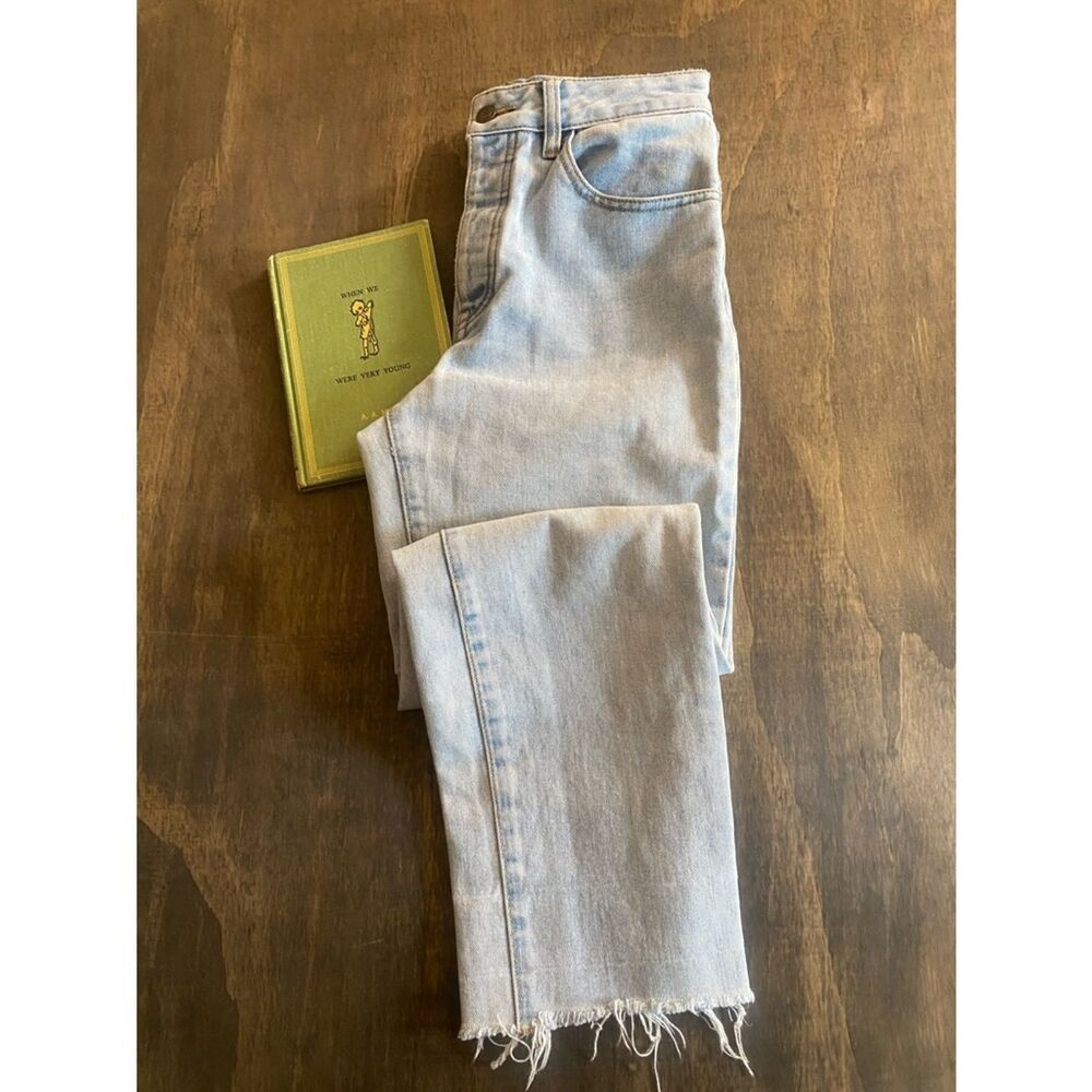 J. Galt Brandy Melville Light Wash Raw Hem Straight Jeans